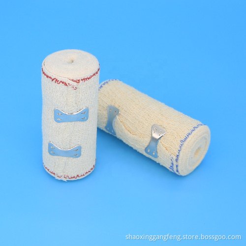 Högkvalitativ medicinsk 100% bomullselastisk kompressionsbandage